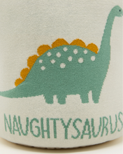 Load image into Gallery viewer, Snuggz Knitted Naughtysaurus Dinosaur Storage Basket - Large
