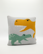 Load image into Gallery viewer, Snuggz Knitted Dinosaur Cushion With Filler
