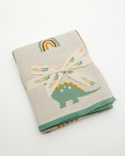 Load image into Gallery viewer, Snuggz Cotton Knitted Dinosaur &amp; Rainbow Baby Blanket, 80 x 100 cm
