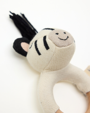 Load image into Gallery viewer, Snuggz Knitted Zebra Ring Rattle Baby Toy
