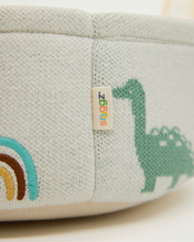 Load image into Gallery viewer, Snuggz Knitted Dinosaur &amp; Rainbow Storage Basket - Small
