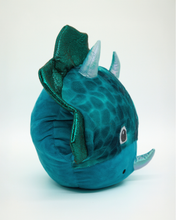Load image into Gallery viewer, Snuggz Kids Dino 2 in 1 Cushion &amp; Glow-in-the-Dark Blanket
