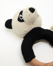 Load image into Gallery viewer, Snuggz Knitted Zebra Ring Rattle Baby Toy
