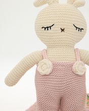 Load image into Gallery viewer, Snuggz Knitted Pink Bunny Toy &amp; Cotton Baby Blanket Set
