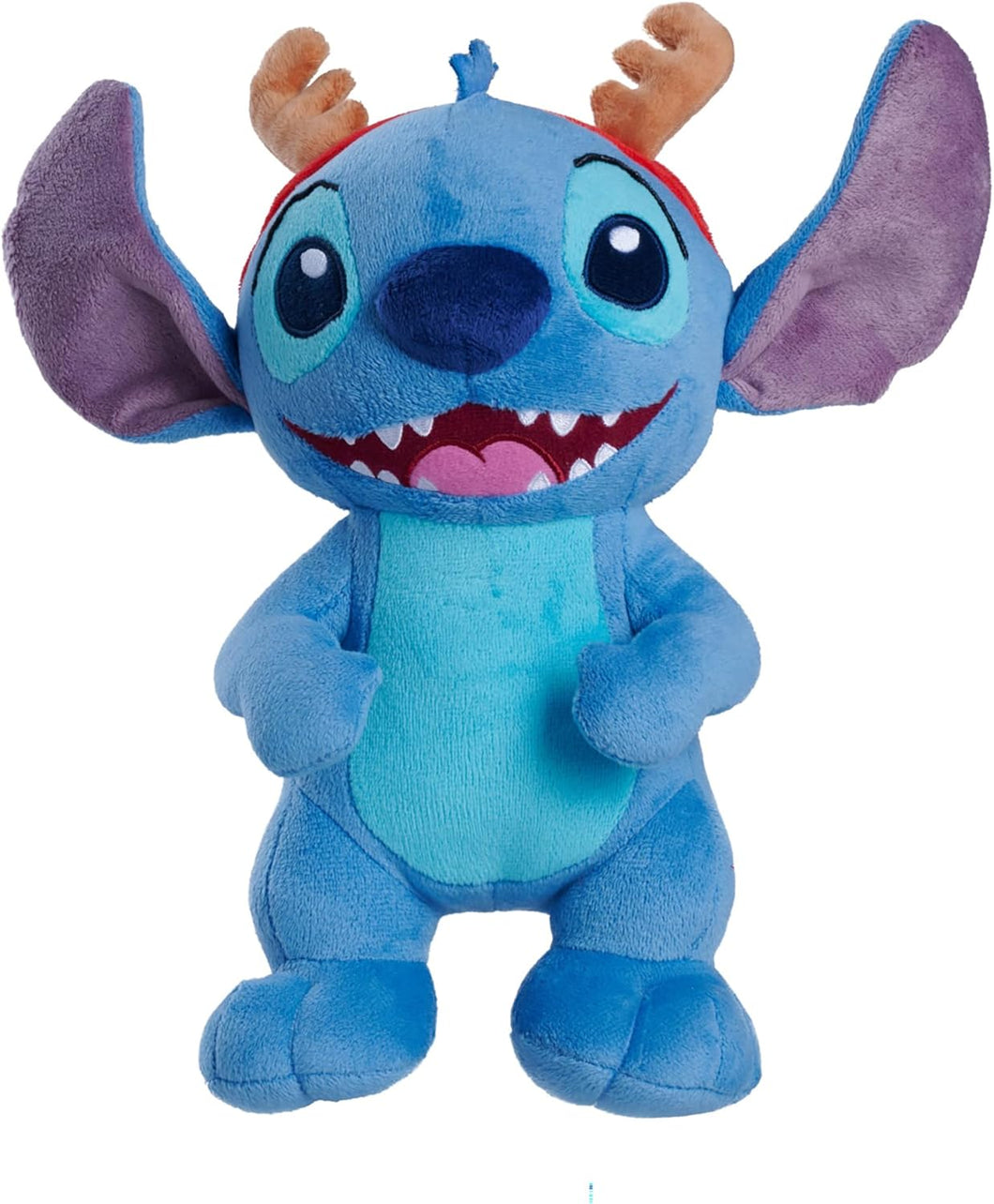 Stitch with Antlers Christmas Disney Official Snuggz Licenced Plush Toy - Medium size