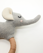 Load image into Gallery viewer, Snuggz Knitted Elephant Ring Rattle Baby Toy
