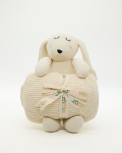 Load image into Gallery viewer, Snuggz Knitted White Bunny Toy &amp; Cotton Baby Blanket Set
