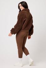 Load image into Gallery viewer, Snuggz Women Chocolate Brown Borg Bomber Jacket
