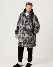 Load image into Gallery viewer, Snuggz Original - Grey Camo Hooded Blanket for Kids
