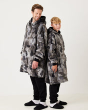 Load image into Gallery viewer, Snuggz Original - Grey Camo Hooded Blanket for Kids
