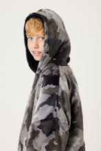Load image into Gallery viewer, Snuggz Original - Grey Camo Hooded Blanket for Kids

