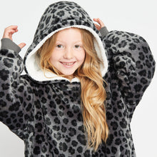 Load image into Gallery viewer, Snuggz Original - Charcoal Animal Hooded Blanket for Kids
