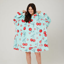 Load image into Gallery viewer, Snuggz Lite - Cherry Print Hooded Blanket for Kids
