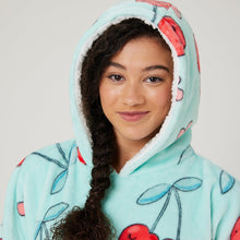 Load image into Gallery viewer, Snuggz Lite - Cherry Print Hooded Blanket for Kids
