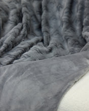 Load image into Gallery viewer, Snuggz Diamond Textured Grey Faux Fur Blanket
