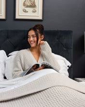 Load image into Gallery viewer, Snuggz Neutral Soft Feather Yarn Textured Blanket
