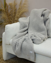 Load image into Gallery viewer, Snuggz Neutral Soft Feather Yarn Textured Blanket
