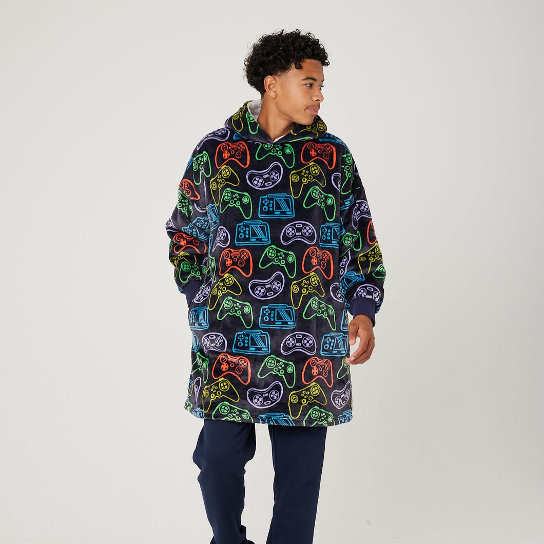 Snuggz Original - Gamer Print Hooded Blanket for Kids