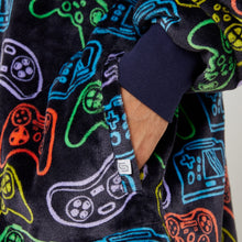 Load image into Gallery viewer, Snuggz Original - Gamer Print Hooded Blanket for Kids
