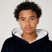 Load image into Gallery viewer, Snuggz Original - Navy Hooded Blanket for Kids
