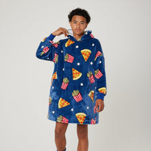 Load image into Gallery viewer, Snuggz Original - Pizza &amp; Chips Hooded Blanket for Kids
