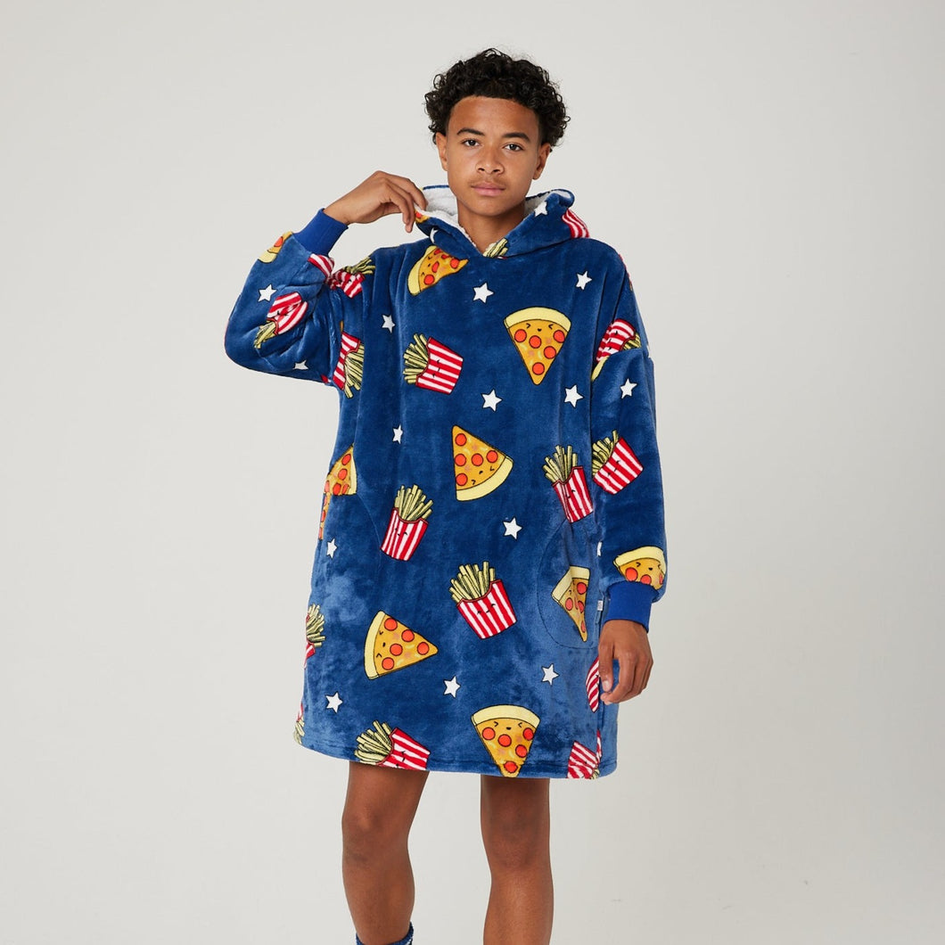 Snuggz Original - Pizza & Chips Hooded Blanket for Kids