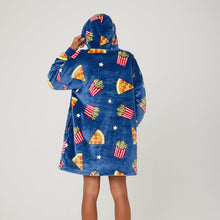 Load image into Gallery viewer, Snuggz Original - Pizza &amp; Chips Hooded Blanket for Kids
