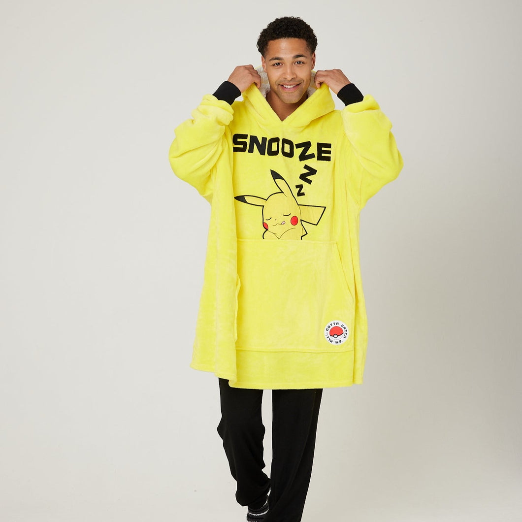 Pokemon Pikachu Snuggz Lite Adult Hooded Blanket