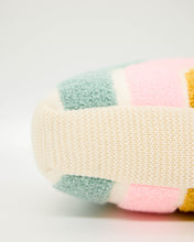Load image into Gallery viewer, Snuggz Knitted Pastel Rainbow Shaped Cushion with Filler
