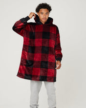 Load image into Gallery viewer, Snuggz Original - Tartan Red Check Hooded Blanket for Kids
