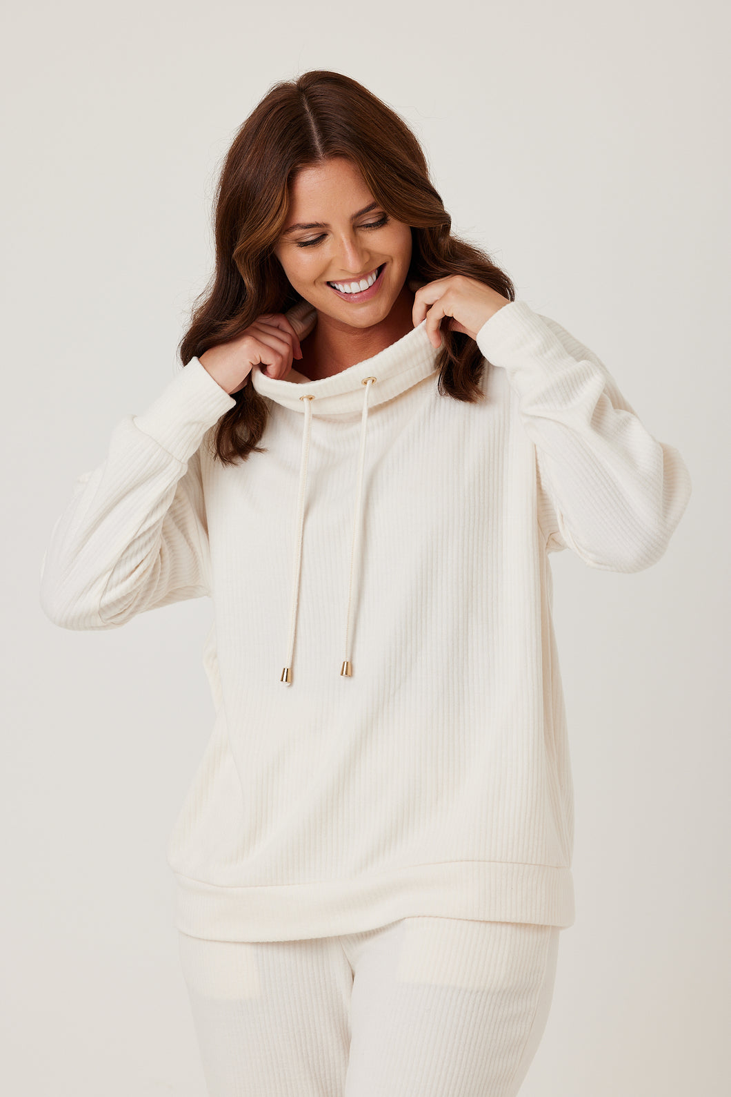 Snuggz Cream Ribbed Loungewear Set