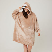 Load image into Gallery viewer, Snuggz Lite - Sloth 2 in 1 Pocket Pal Adult Hooded Blanket
