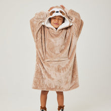 Load image into Gallery viewer, Snuggz Lite - Sloth 2 in 1 Pocket Pal Hooded Blanket for Kids

