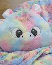 Load image into Gallery viewer, Snuggz Kids Unicorn 2 in 1 Cushion &amp; Glow-in-the-Dark Blanket
