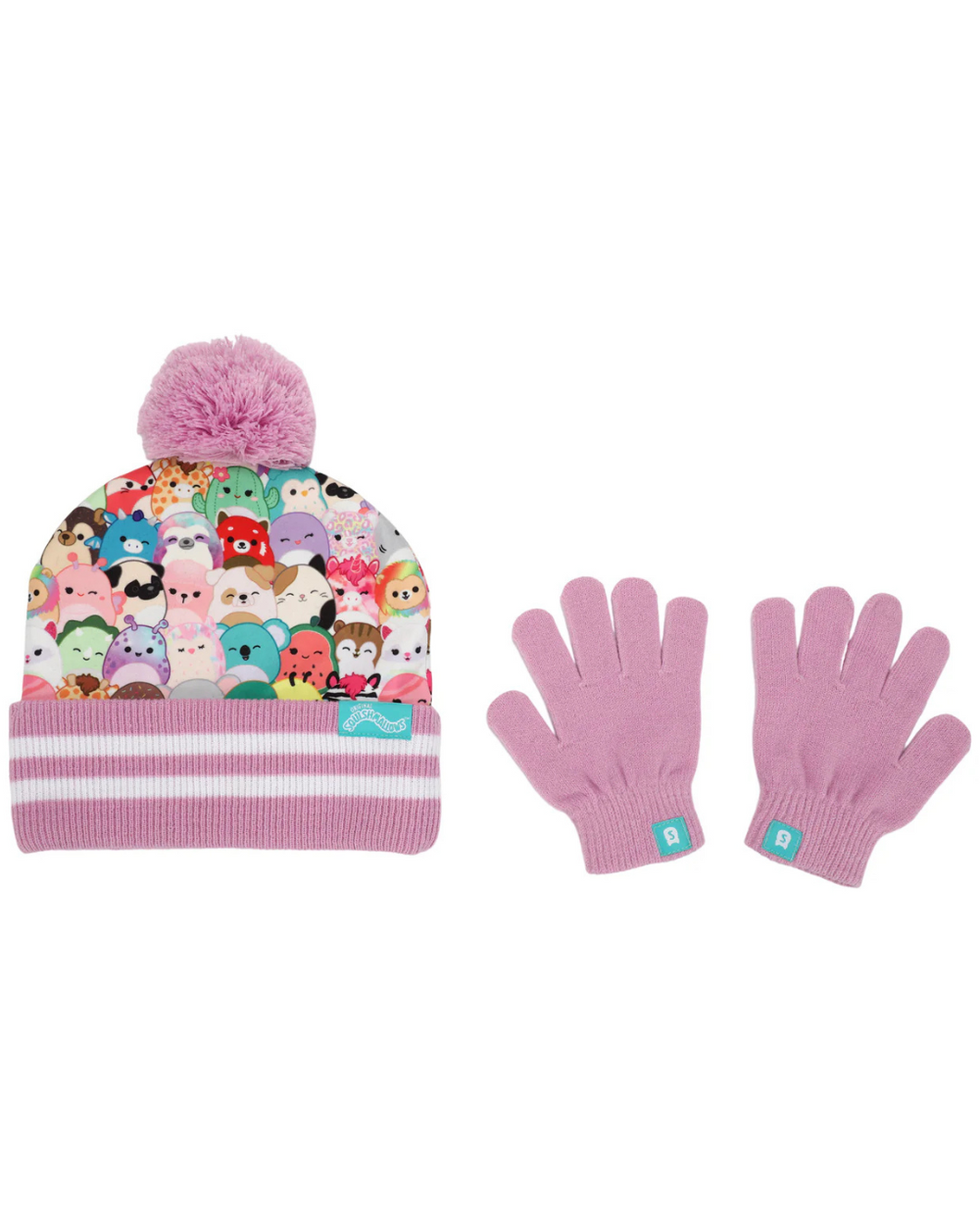 Squishmallows Characters Snuggz Youth Beanie Winter Hat & Gloves Combo