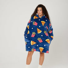 Load image into Gallery viewer, Snuggz Original - Pizza &amp; Chips Hooded Blanket for Kids
