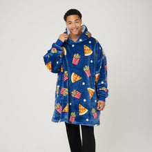 Load image into Gallery viewer, Snuggz Original - Pizza &amp; Chips Hooded Blanket for Kids
