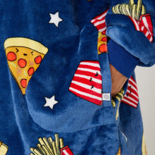 Load image into Gallery viewer, Snuggz Original - Pizza &amp; Chips Hooded Blanket for Kids
