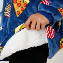 Load image into Gallery viewer, Snuggz Original - Pizza &amp; Chips Hooded Blanket for Kids
