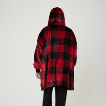 Load image into Gallery viewer, Snuggz Original - Tartan Red Check Adult Hooded Blanket
