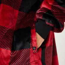 Load image into Gallery viewer, Snuggz Original - Tartan Red Check Adult Hooded Blanket
