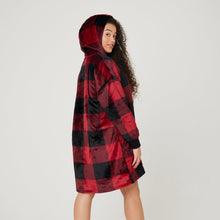 Load image into Gallery viewer, Snuggz Original - Tartan Red Check Hooded Blanket for Kids
