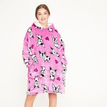 Load image into Gallery viewer, Snuggz Original - French Bulldog Hooded Blanket for Kids
