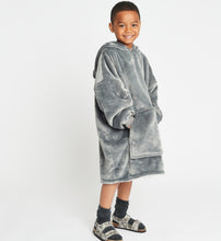 Load image into Gallery viewer, Snuggz Original - Grey Hooded Blanket for Kids
