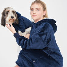 Load image into Gallery viewer, Snuggz Original - Navy Hooded Blanket for Kids
