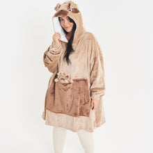 Load image into Gallery viewer, Snuggz Lite - Pug Pocket Pal Adult Hooded Blanket
