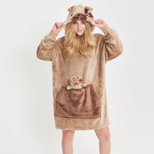 Load image into Gallery viewer, Snuggz Lite - Pug Pocket Pal Adult Hooded Blanket
