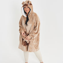 Load image into Gallery viewer, Snuggz Lite - Pug Pocket Pal Adult Hooded Blanket
