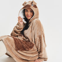Load image into Gallery viewer, Snuggz Lite - Pug Pocket Pal Hooded Blanket for Kids
