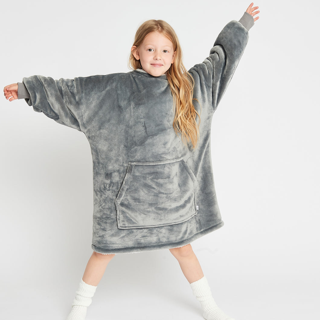 Snuggz Original - Grey Hooded Blanket for Kids